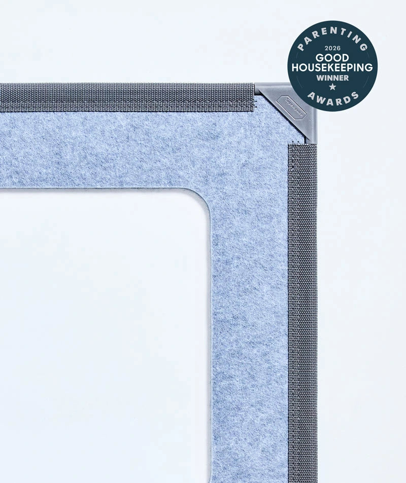 color:Charcoal | Ultimate Gift Bundle in Charcoal, close-up of the giant magnetic tile corner
