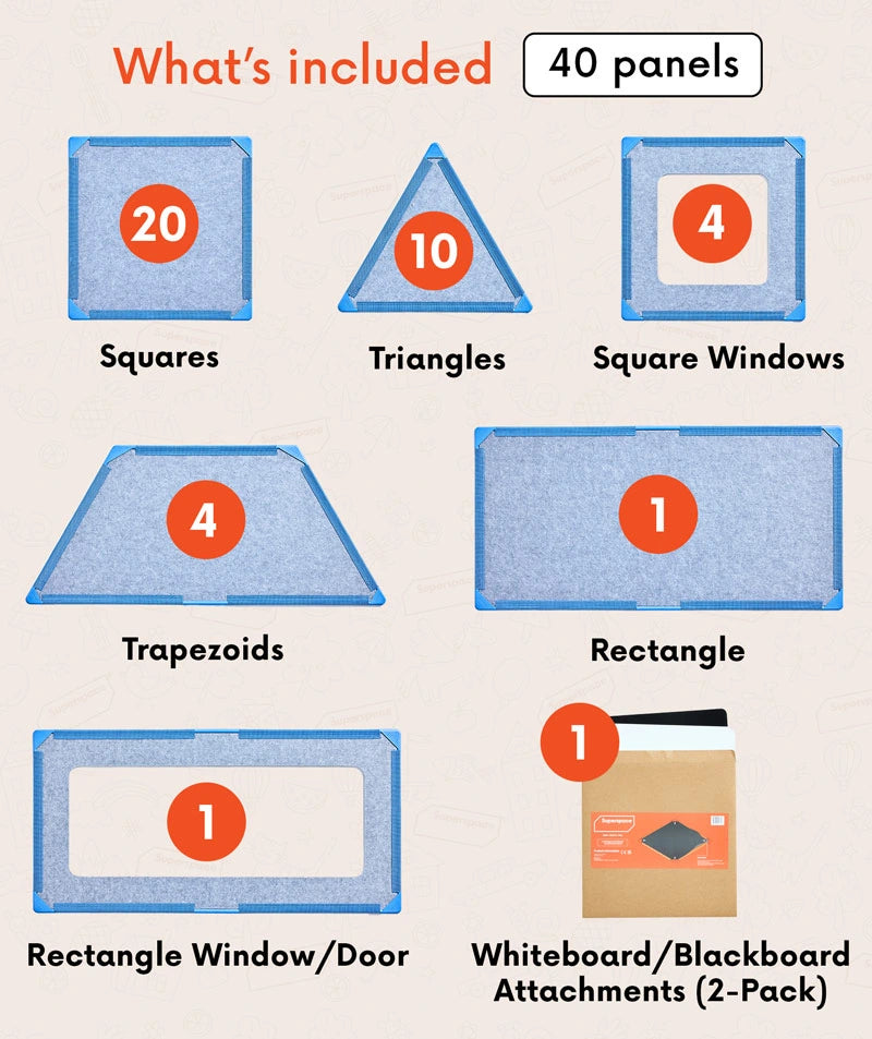 color:Blue | What's included — 40 giant magnetic tiles in the Family Bundle