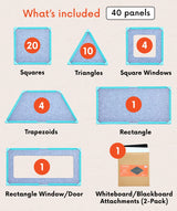 color:Turquoise | What's included — 40 giant magnetic tiles in the Family Bundle