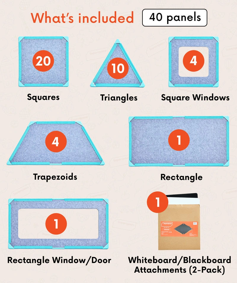 color:Turquoise | What's included — 40 giant magnetic tiles in the Family Bundle