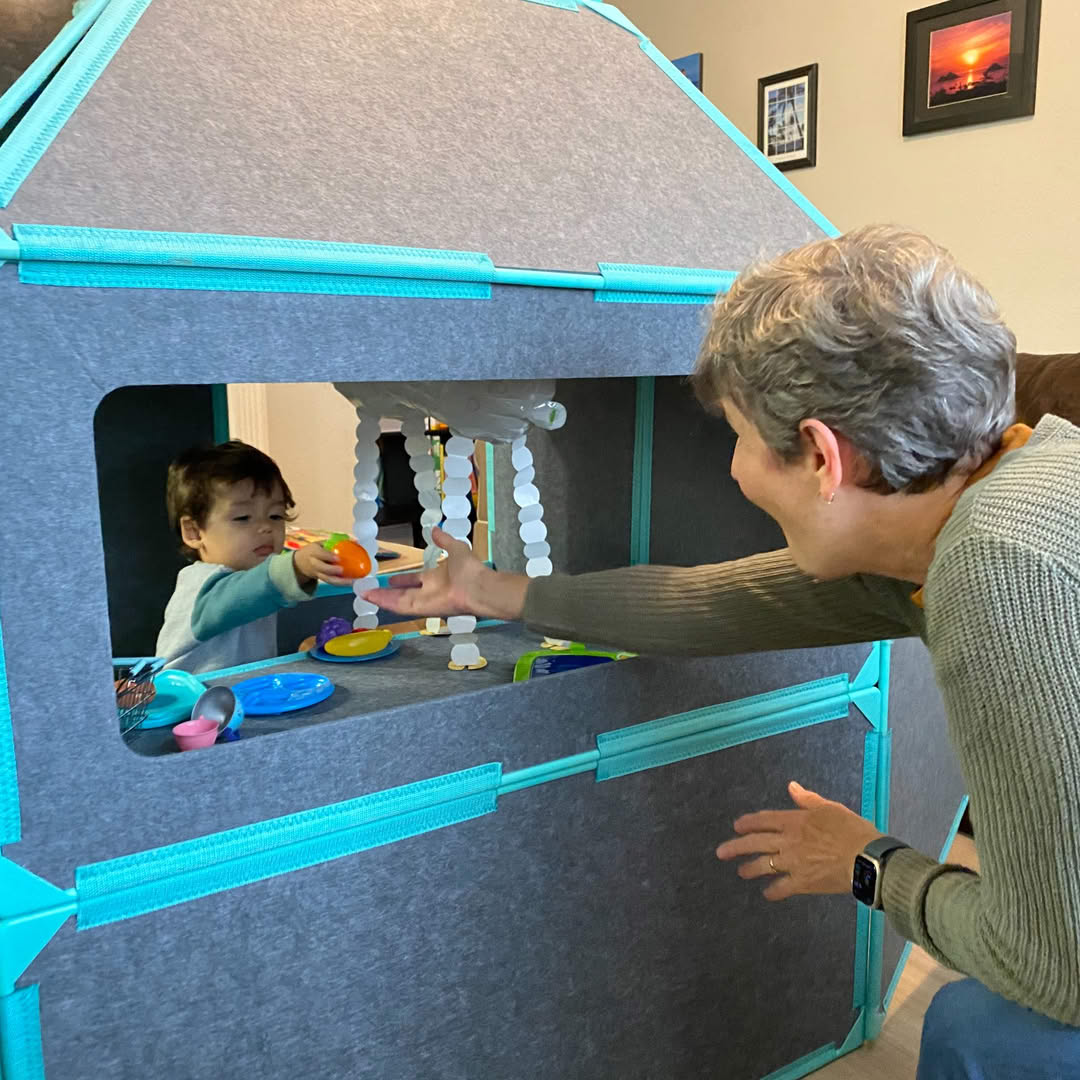 Finally, something that gets grandkids off screens and it's called Superspace fort building kit for kids