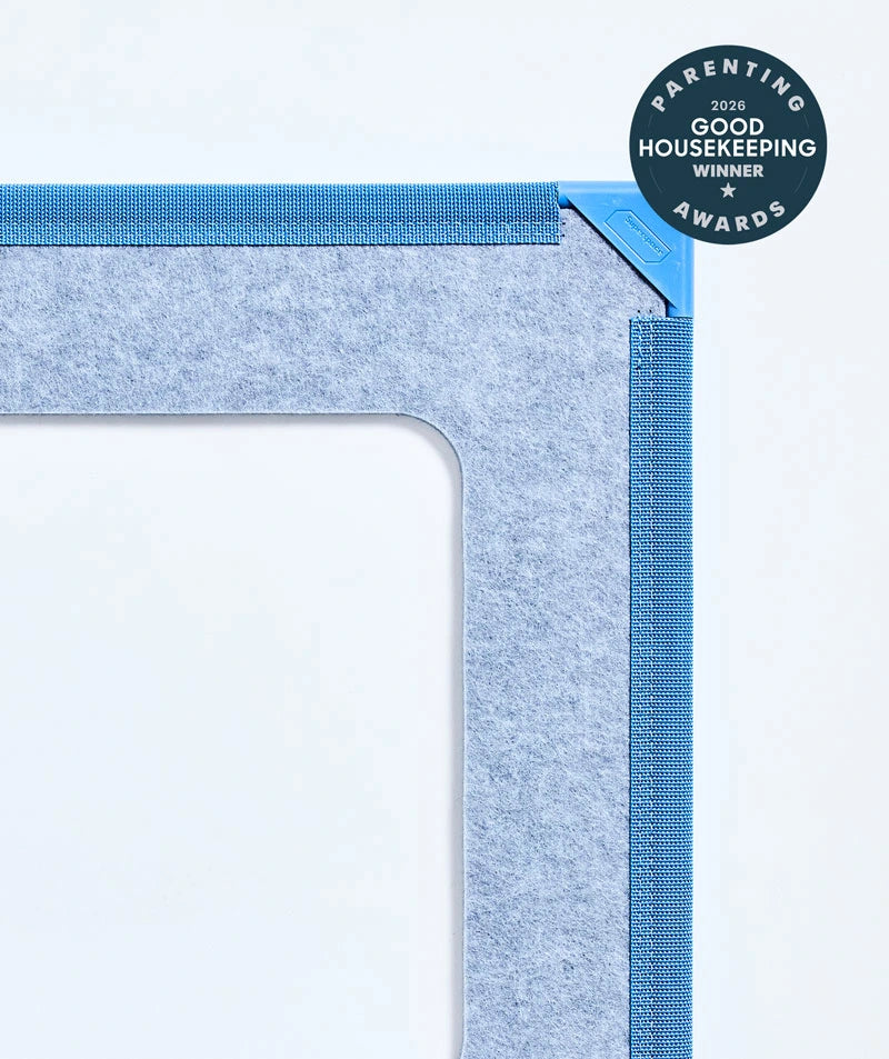 color:Blue | Ultimate Gift Bundle in Blue, close-up of the giant magnetic tile corner