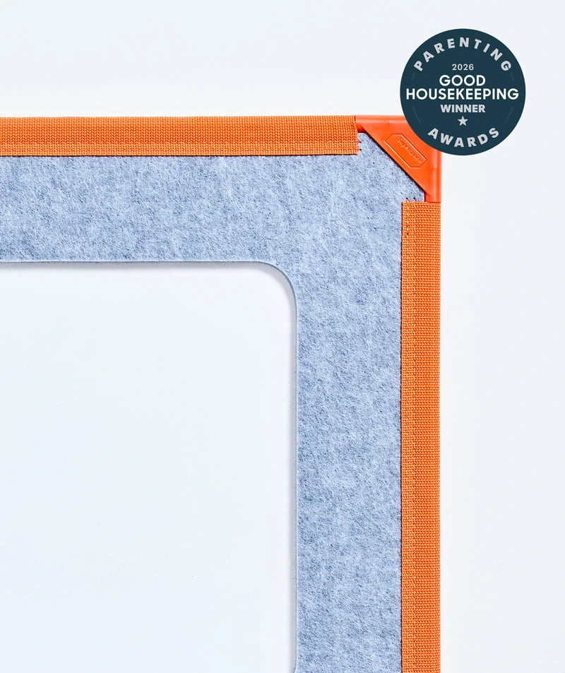 color:Orange | Ultimate Gift Bundle in Orange, close-up of the giant magnetic tile corner