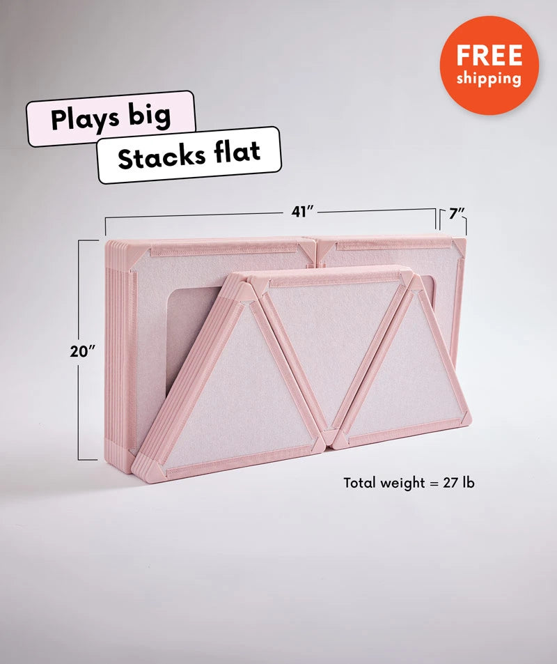 color:Marshmallow | Marshmallow giant magnetic tiles from The Big Set — plays big, stacks flat at 41 x 20 x 7 inches, 27 lb
