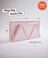 color:Marshmallow | Marshmallow giant magnetic tiles from The Big Set — plays big, stacks flat at 41 x 20 x 7 inches, 27 lb