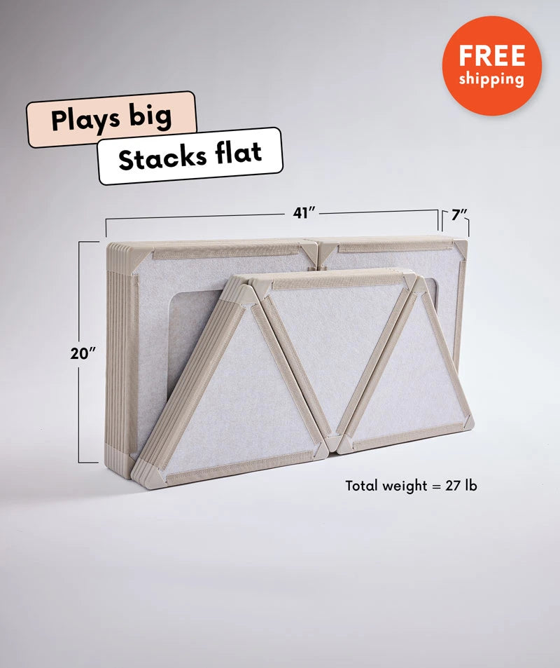 color:Sand Dune | Sand Dune giant magnetic tiles from The Big Set — plays big, stacks flat at 41 x 20 x 7 inches, 27 lb